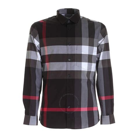 charcoal burberry shirt|Burberry Charcoal Ip Check Somerton Cotton Shirt .